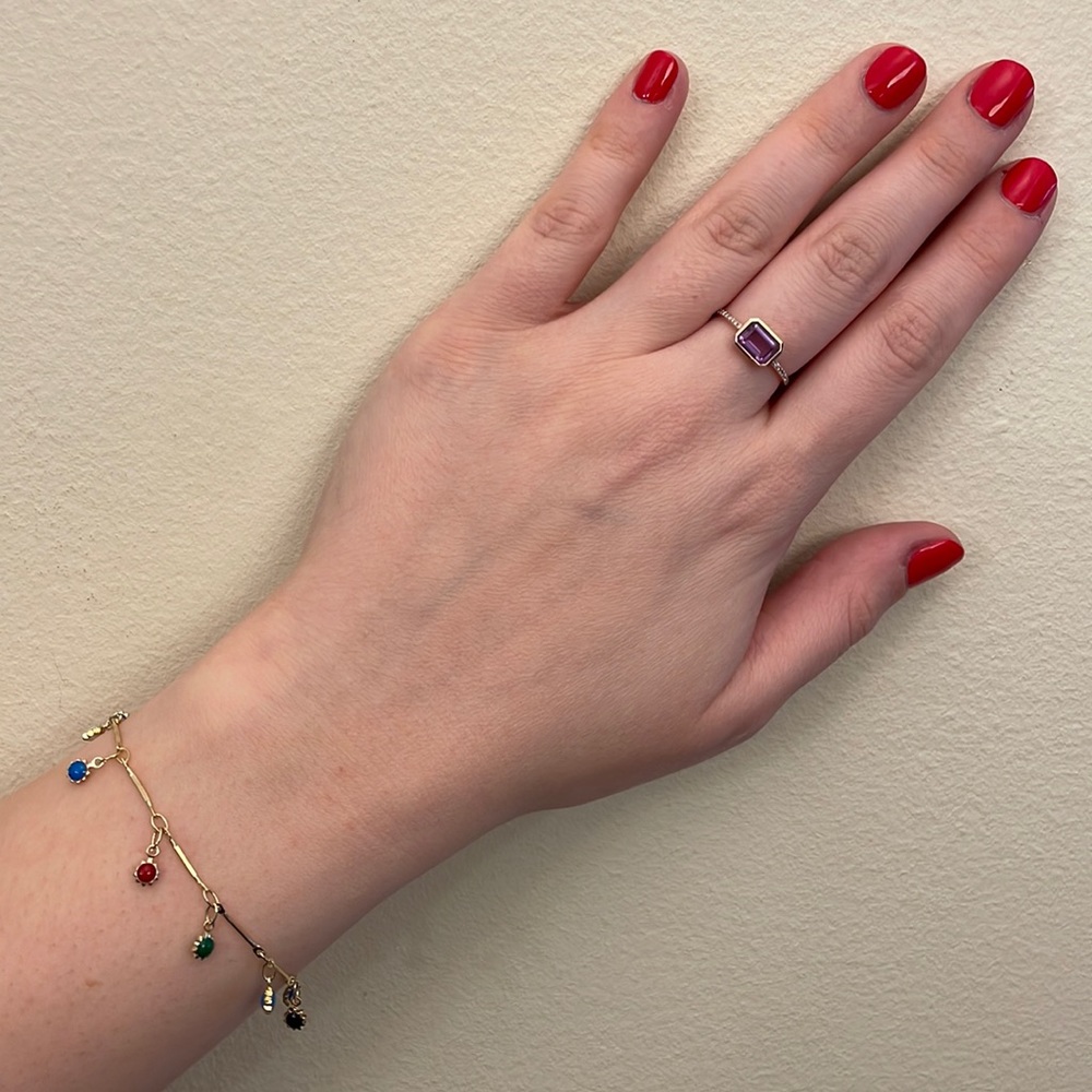 Gold Plated Multi Color Charm Bracelet